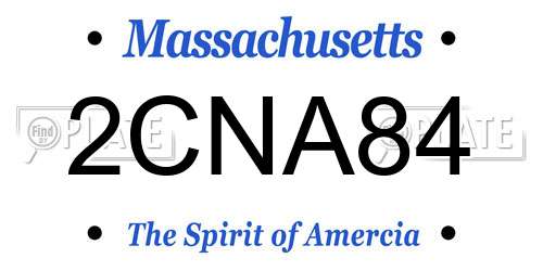 2CNA84 Massachusetts License Plate