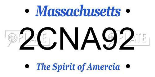 2CNA92 Massachusetts License Plate