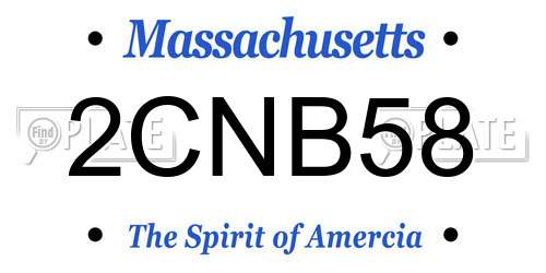 2CNB58 Massachusetts License Plate