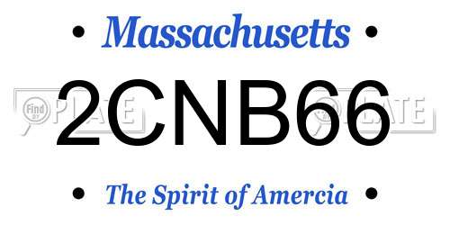 2CNB66 Massachusetts License Plate