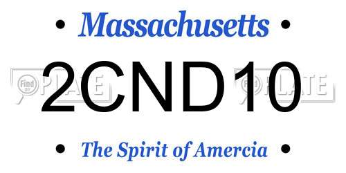2CND10 Massachusetts License Plate