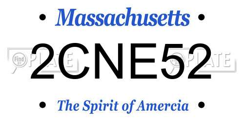 2CNE52 Massachusetts License Plate