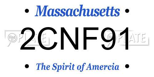2CNF91 Massachusetts License Plate