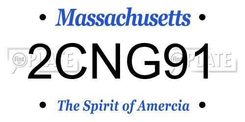 2CNG91 Massachusetts License Plate