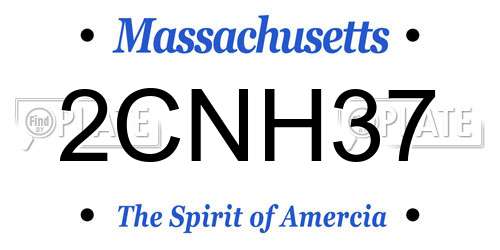 2CNH37 Massachusetts License Plate