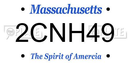 2CNH49 Massachusetts License Plate