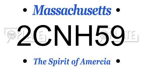 2CNH59 Massachusetts License Plate