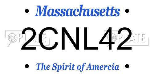 2CNL42 Massachusetts License Plate