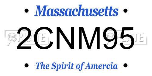 2CNM95 Massachusetts License Plate