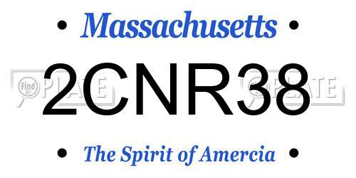 2CNR38 Massachusetts License Plate