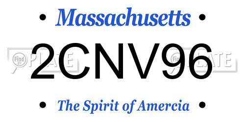 2CNV96 Massachusetts License Plate