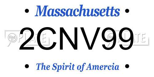 2CNV99 Massachusetts License Plate