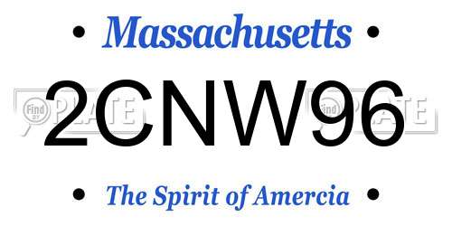 2CNW96 Massachusetts License Plate