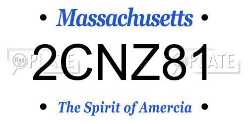 2CNZ81 Massachusetts License Plate