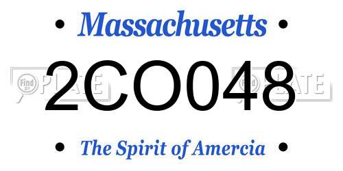 2CO048 Massachusetts License Plate
