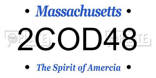2COD48 Massachusetts License Plate