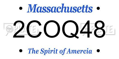 2COQ48 Massachusetts License Plate