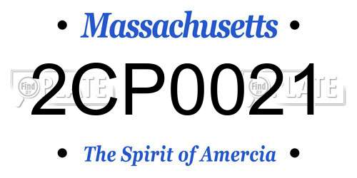 2CP0021 Massachusetts License Plate