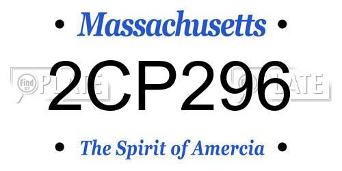 2CP296 Massachusetts License Plate