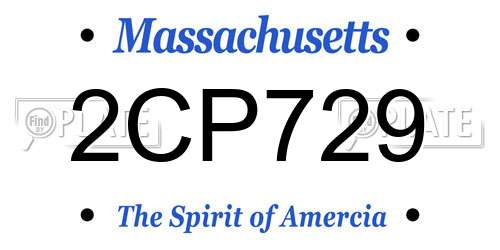2CP729 Massachusetts License Plate