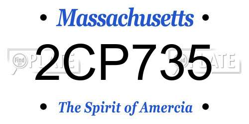 2CP735 Massachusetts License Plate