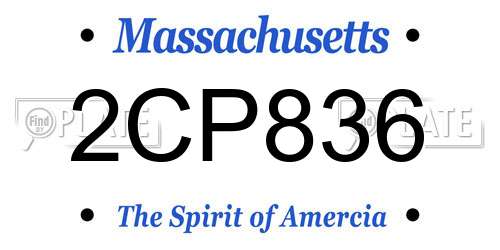 2CP836 Massachusetts License Plate