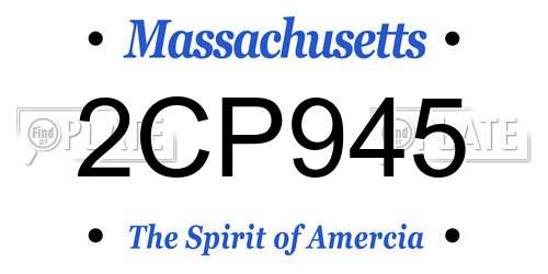 2CP945 Massachusetts License Plate