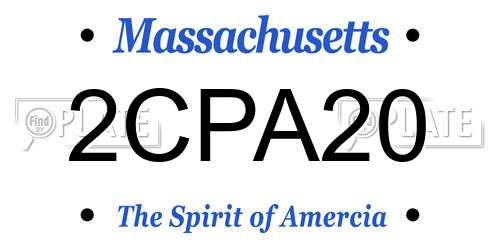 2CPA20 Massachusetts License Plate