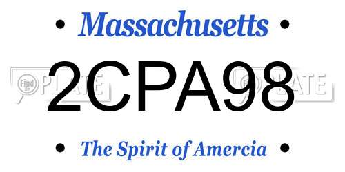 2CPA98 Massachusetts License Plate
