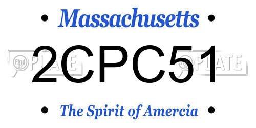 2CPC51 Massachusetts License Plate