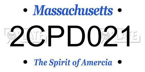 2CPD021 Massachusetts License Plate
