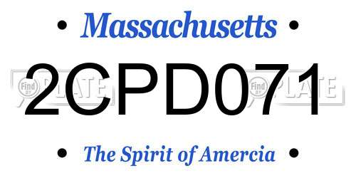 2CPD071 Massachusetts License Plate