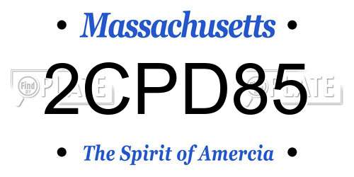 2CPD85 Massachusetts License Plate
