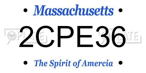 2CPE36 Massachusetts License Plate