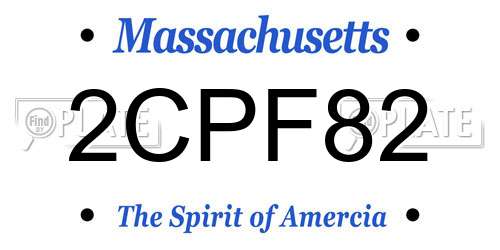 2CPF82 Massachusetts License Plate