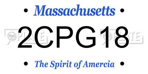 2CPG18 Massachusetts License Plate