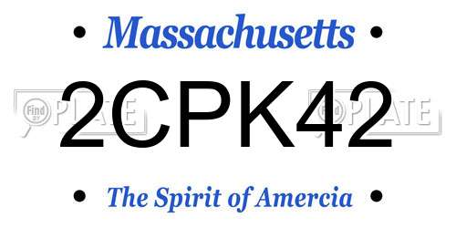 2CPK42 Massachusetts License Plate