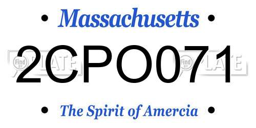 2CPO071 Massachusetts License Plate