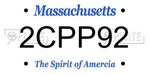 2CPP92 Massachusetts License Plate