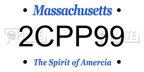 2CPP99 Massachusetts License Plate