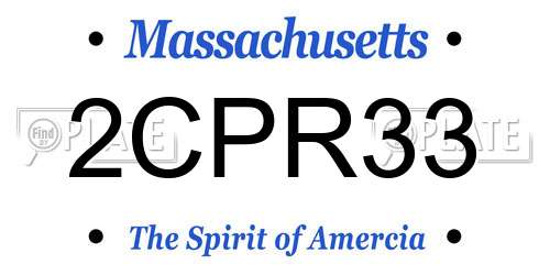 2CPR33 Massachusetts License Plate