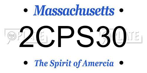 2CPS30 Massachusetts License Plate