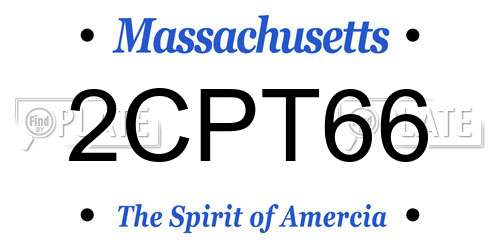 2CPT66 Massachusetts License Plate