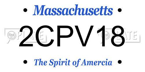 2CPV18 Massachusetts License Plate