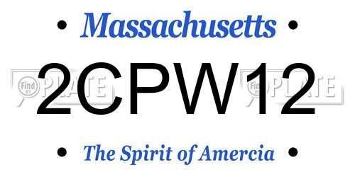 2CPW12 Massachusetts License Plate
