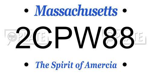 2CPW88 Massachusetts License Plate