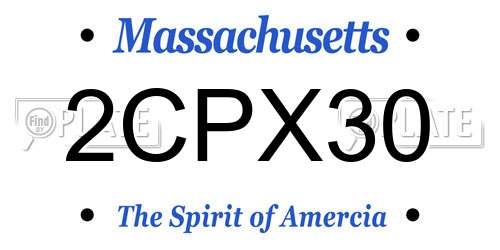 2CPX30 Massachusetts License Plate