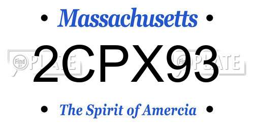 2CPX93 Massachusetts License Plate