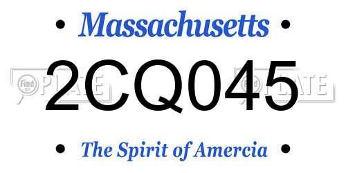 2CQ045 Massachusetts License Plate