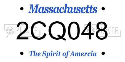 2CQ048 Massachusetts License Plate
